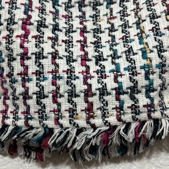 Leyden Tweed Mini Skirt With Fringe White and Black School Girl Academia Size L - Picture 13 of 15